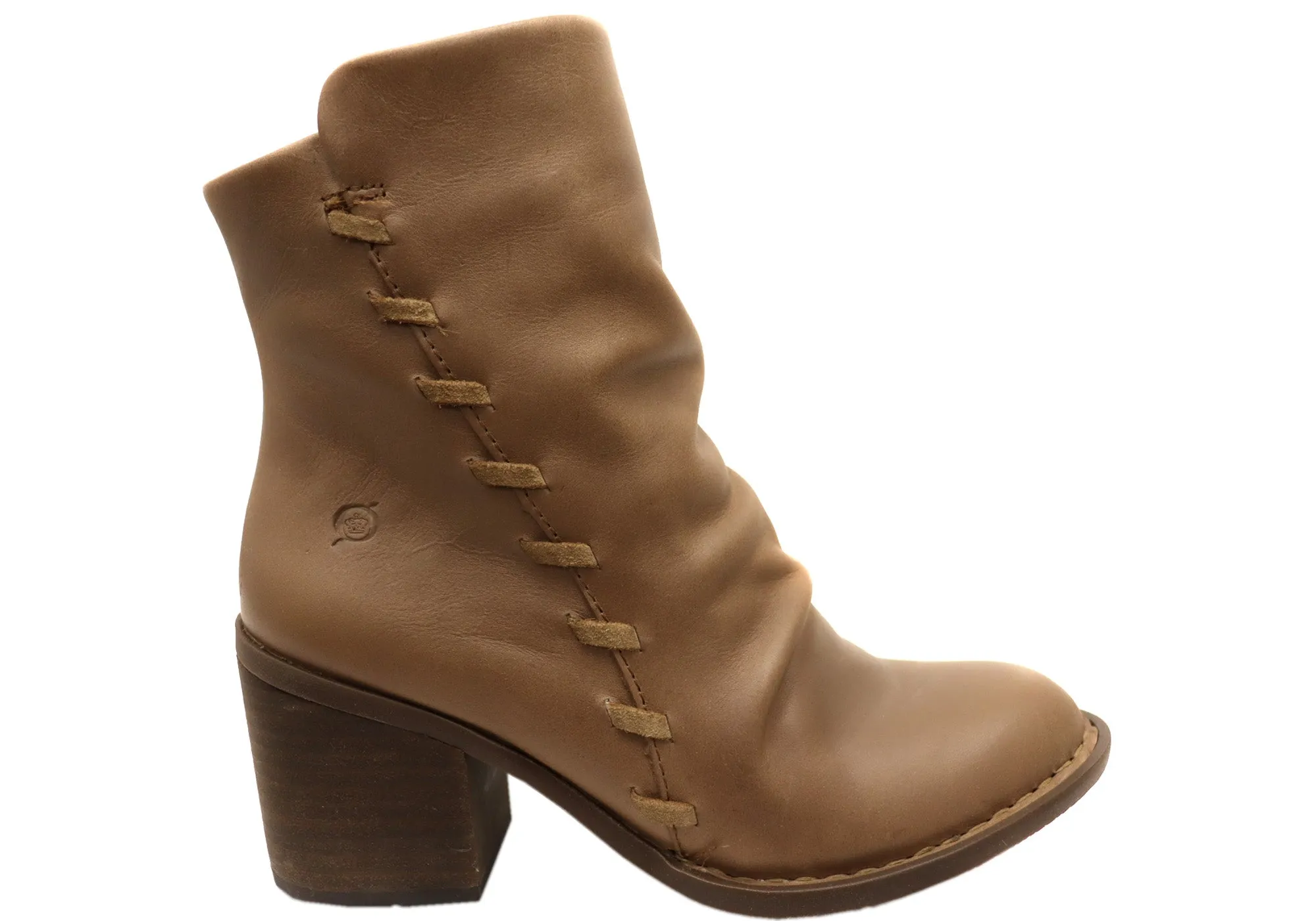 Born Toni Womens Comfortable Leather Mid Heel Ankle Boots Tight Fit