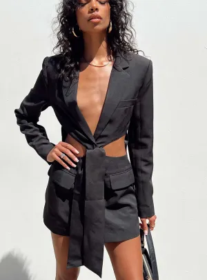 La Confidential Mini Dress Onyx Knot-Detail