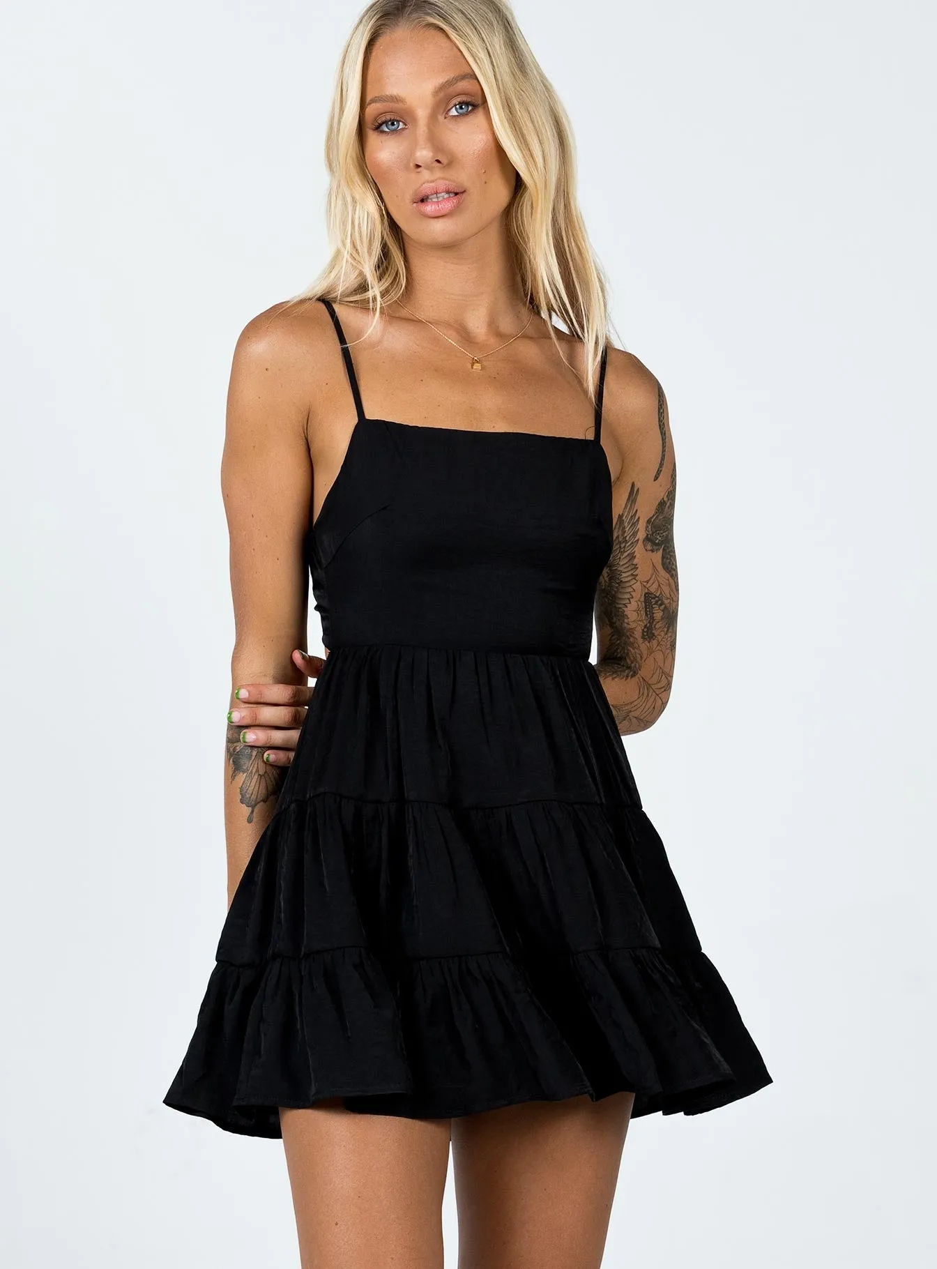 Flattering bodycon dress Summer Break Mini Dress Black