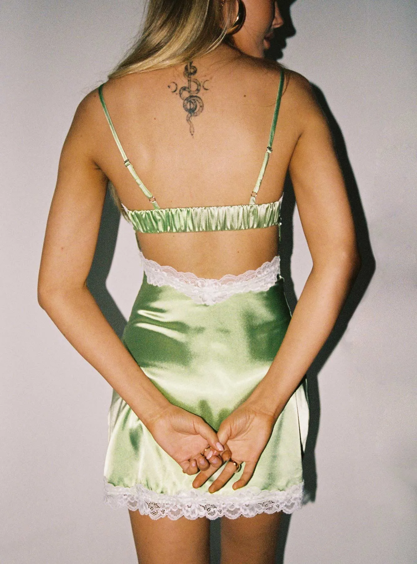 Softly Structured Sleek Movement Indria Mini Dress Green