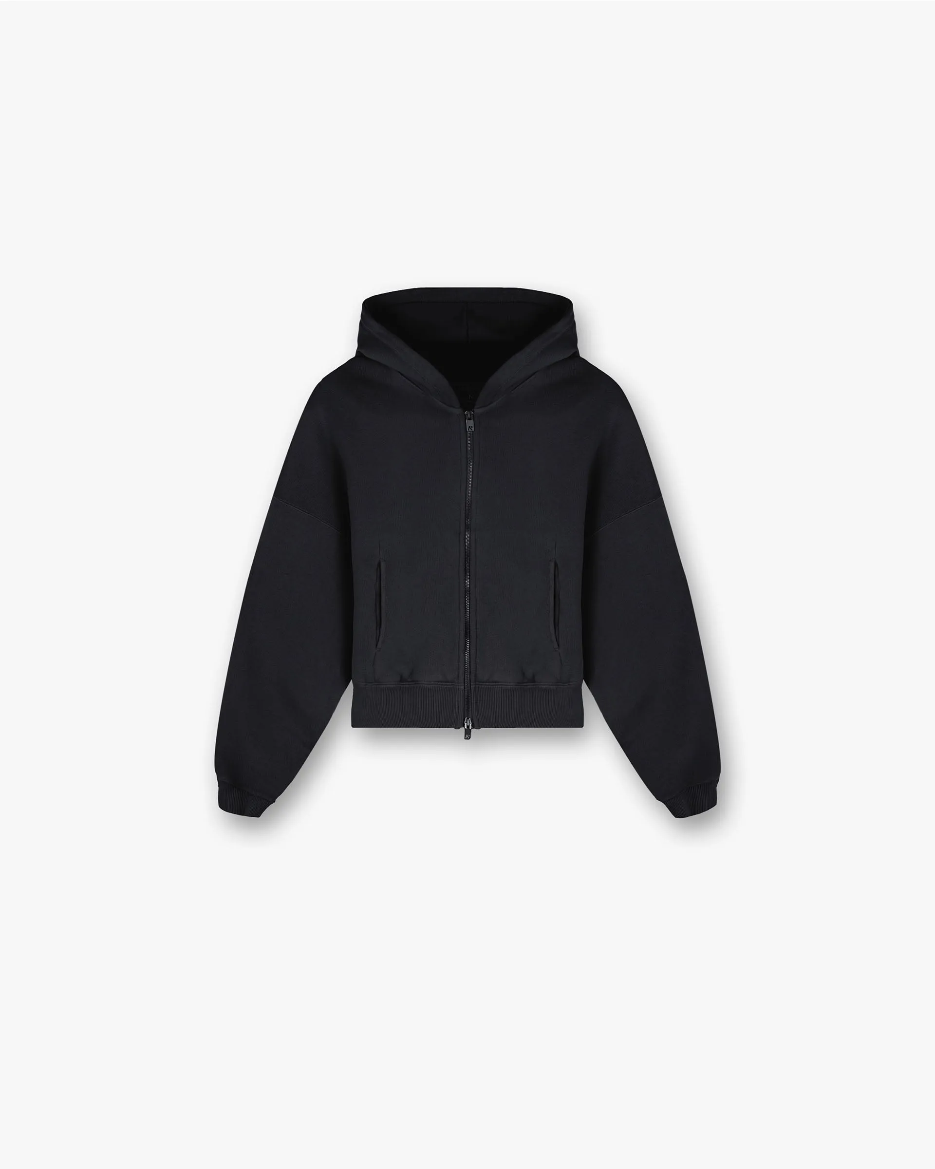 Initial Oversized Crop Hoodie - Washed Black Pullover product hook practicality