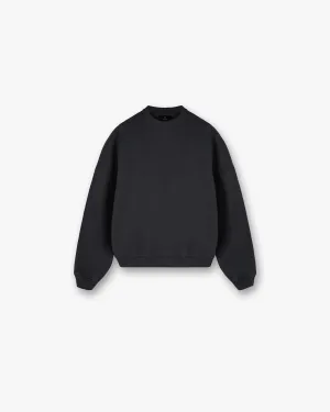 Initial V Notch Sweater - Washed Black Essential Chic