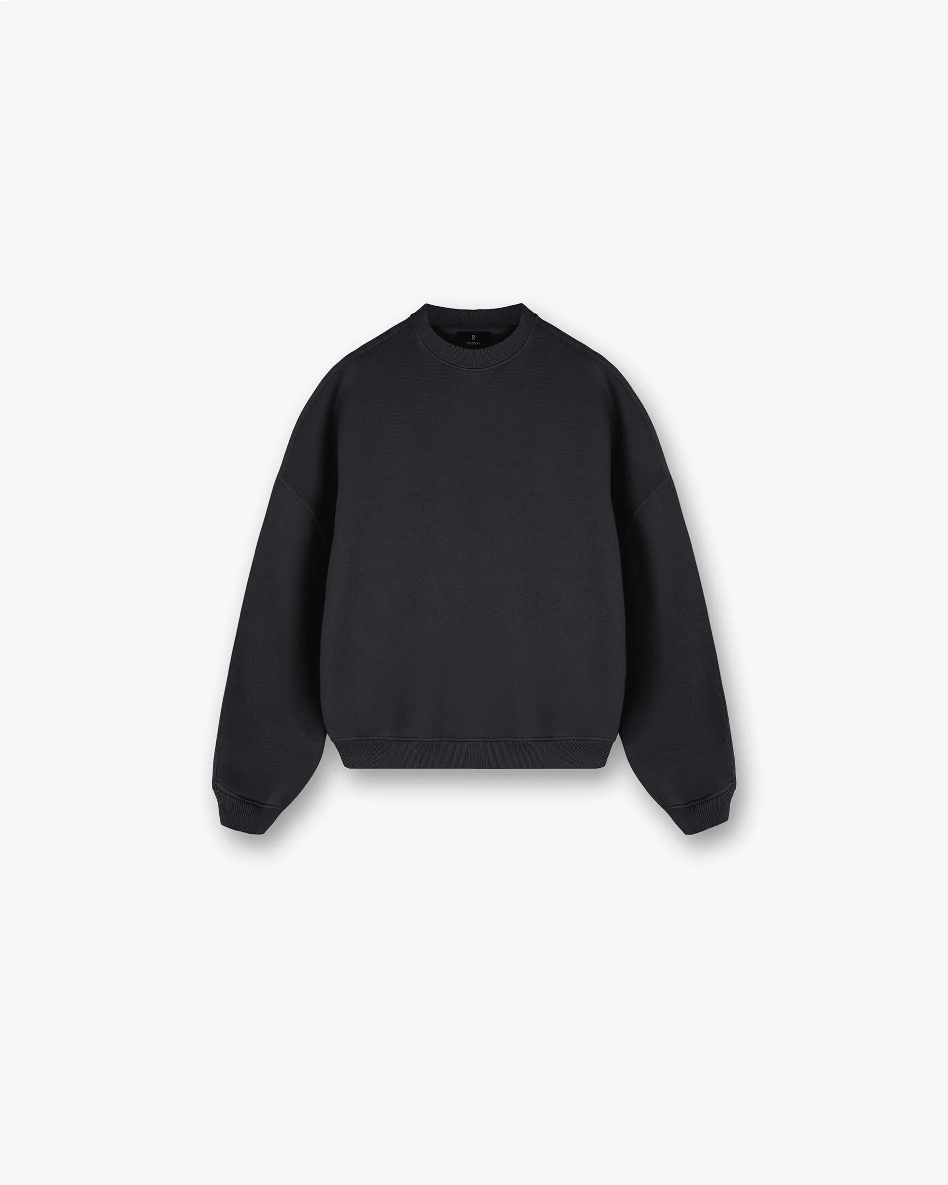 Initial V Notch Sweater - Washed Black Essential Chic