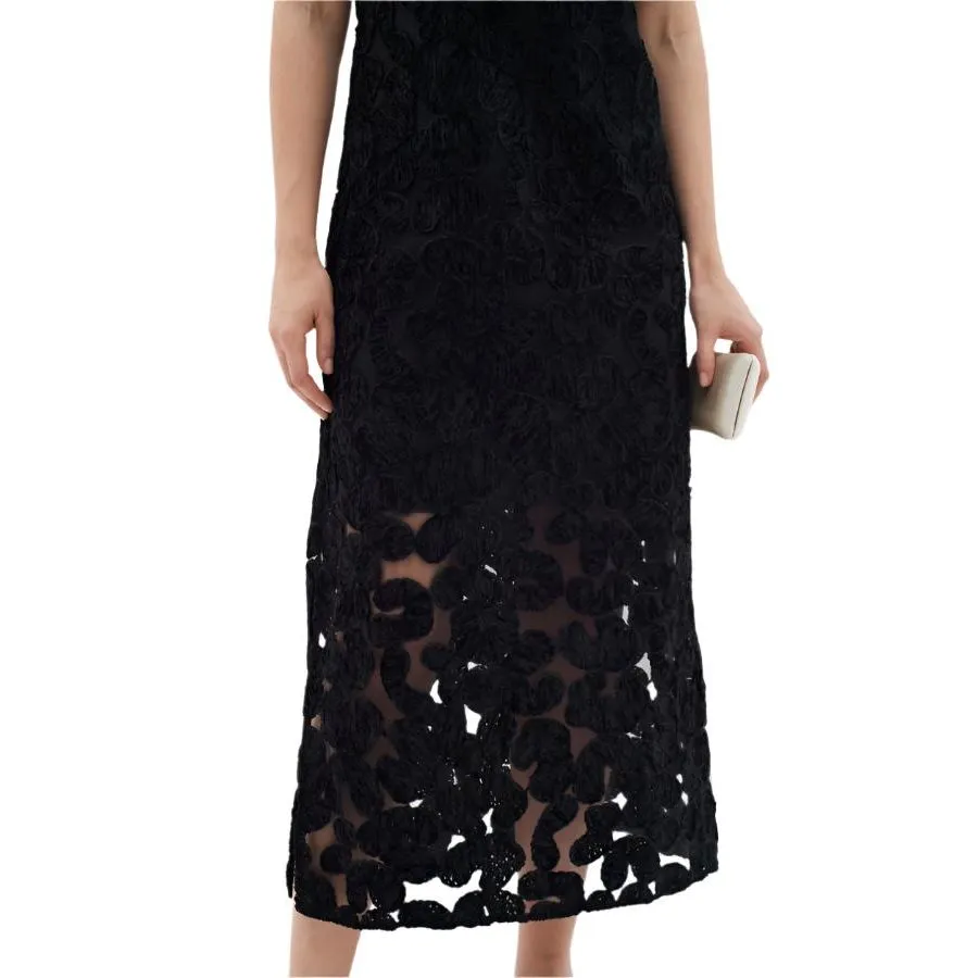 InWear Womens Derica Dress Black Ribbed Cuffs