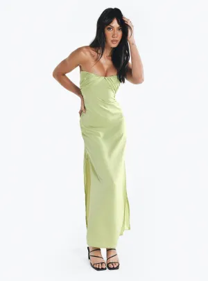 Evening Look Picture Perfect Irena Strapless Maxi Green