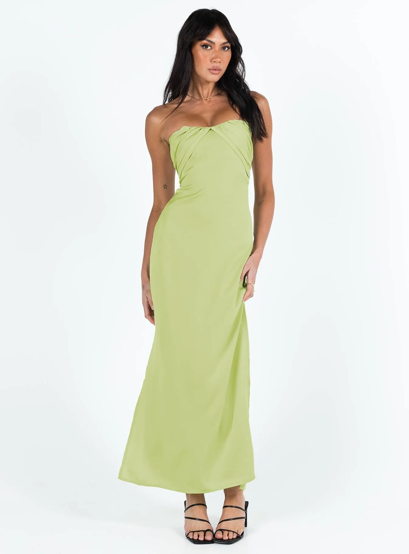 Irena Strapless Maxi Green Feminine Look City Bright