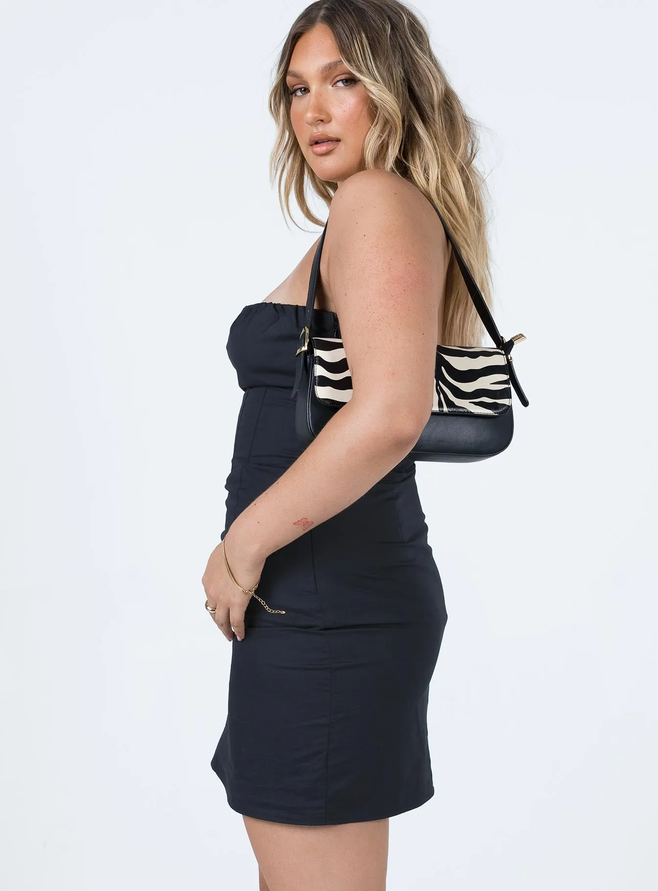 Wool-Blend Ivy Corset Mini Dress Black