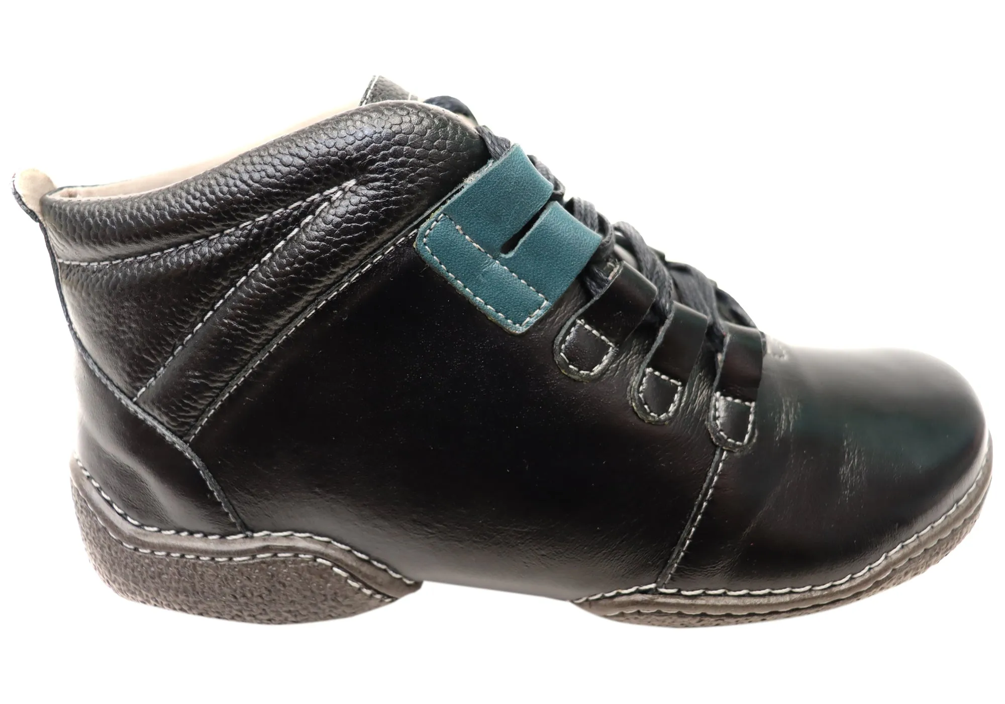 J Gean Amber Womens Comfortable Leather Ankle Boots Made In Brazil Cushioned Step Rough Terrain