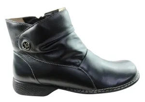 J Gean Cove Womens Comfortable Leather Ankle Boots Made In Brazil Reflective Safety Details
