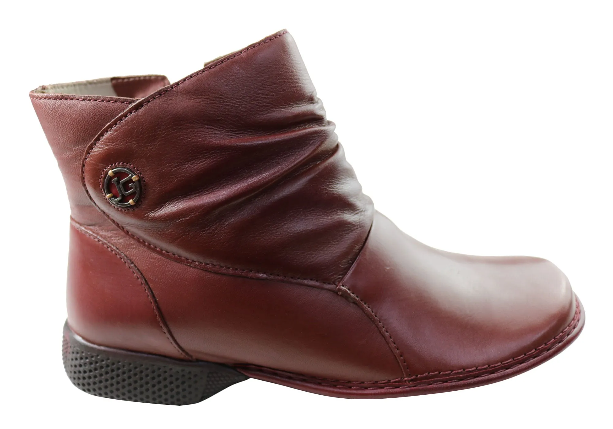 J Gean Cove Womens Comfortable Leather Ankle Boots Made In Brazil Subtle Aesthetic Quick Drying Functional Minimalist