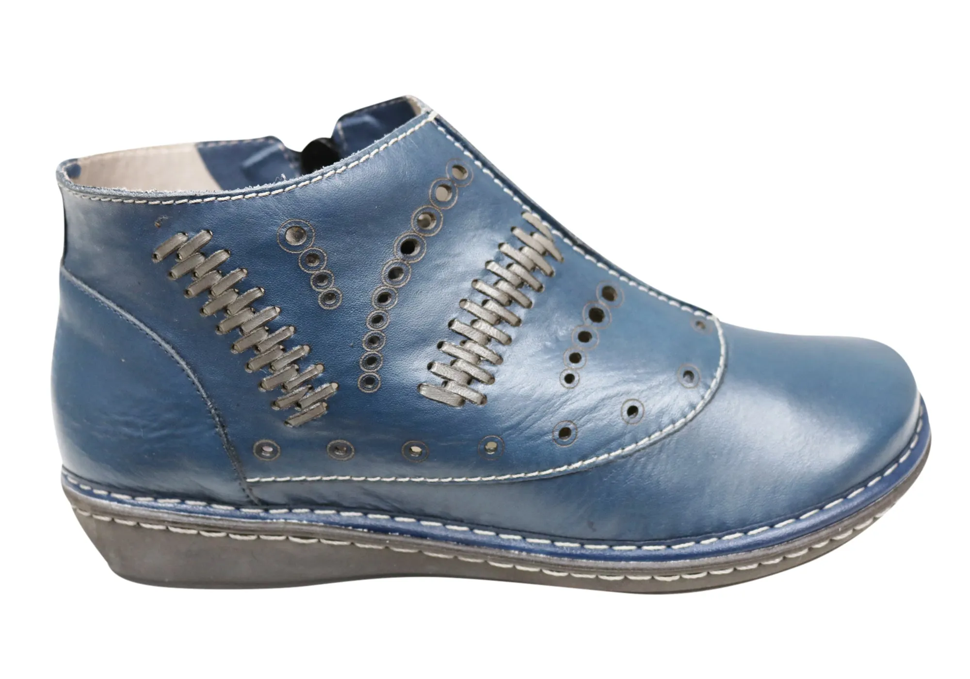 Work Ready Flex Groove Engineering J Gean Petunia Womens Comfortable Leather Ankle Boots Made In Brazil