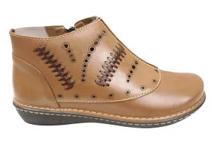 Mud Resistant Night Travel J Gean Petunia Womens Comfortable Leather Ankle Boots Made In Brazil
