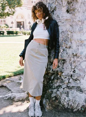 Jacko Midi Cargo Skirt Olive Green Synthetic Blend