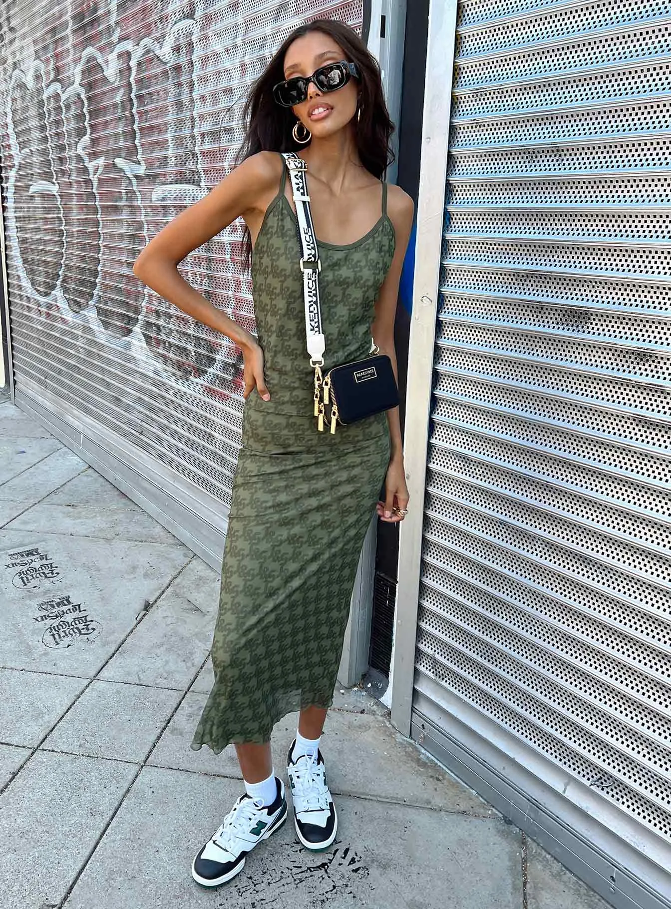 Peach Tone Jagger & Stone Demi Mesh Maxi Dress Khaki