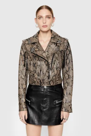 Teflon Finish Comfy Street Piece Janis Python Fringe Moto