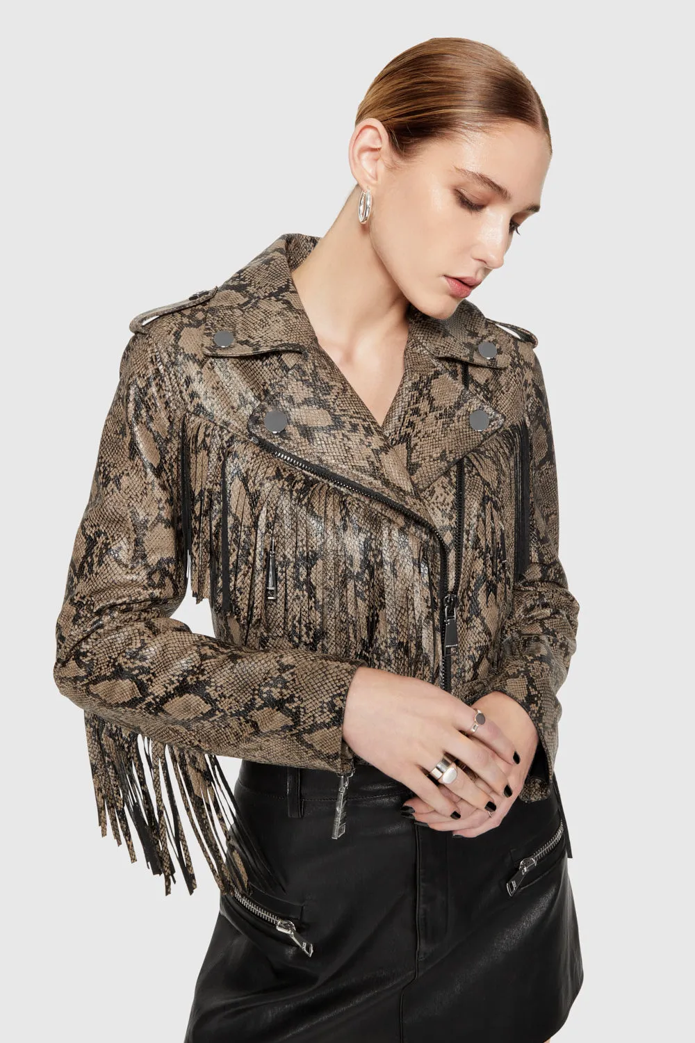 Janis Python Fringe Moto Soft Cover Insulated Design
