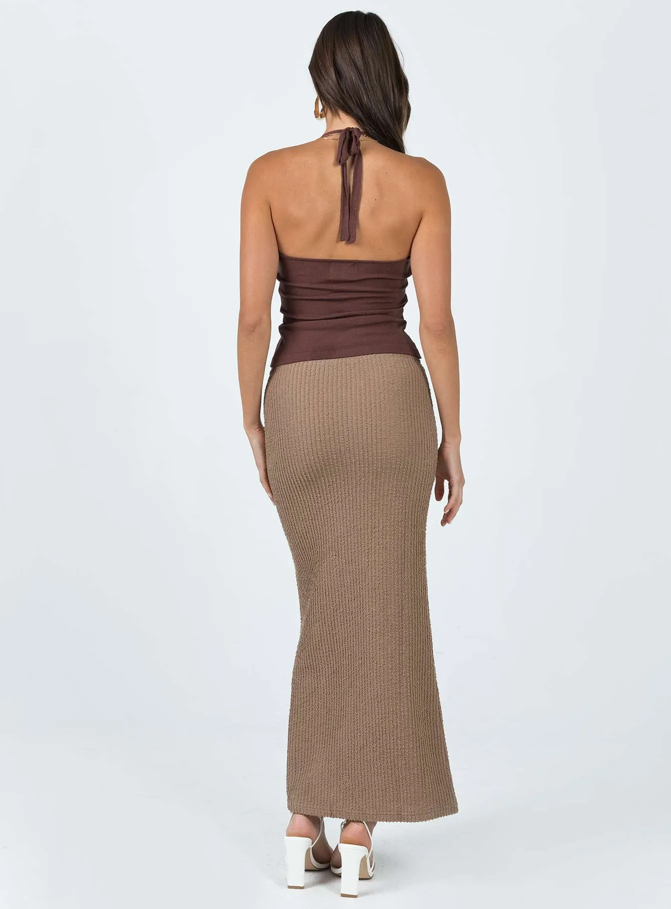 Neat Look Erasable Crease Jaynee Maxi Skirt Beige