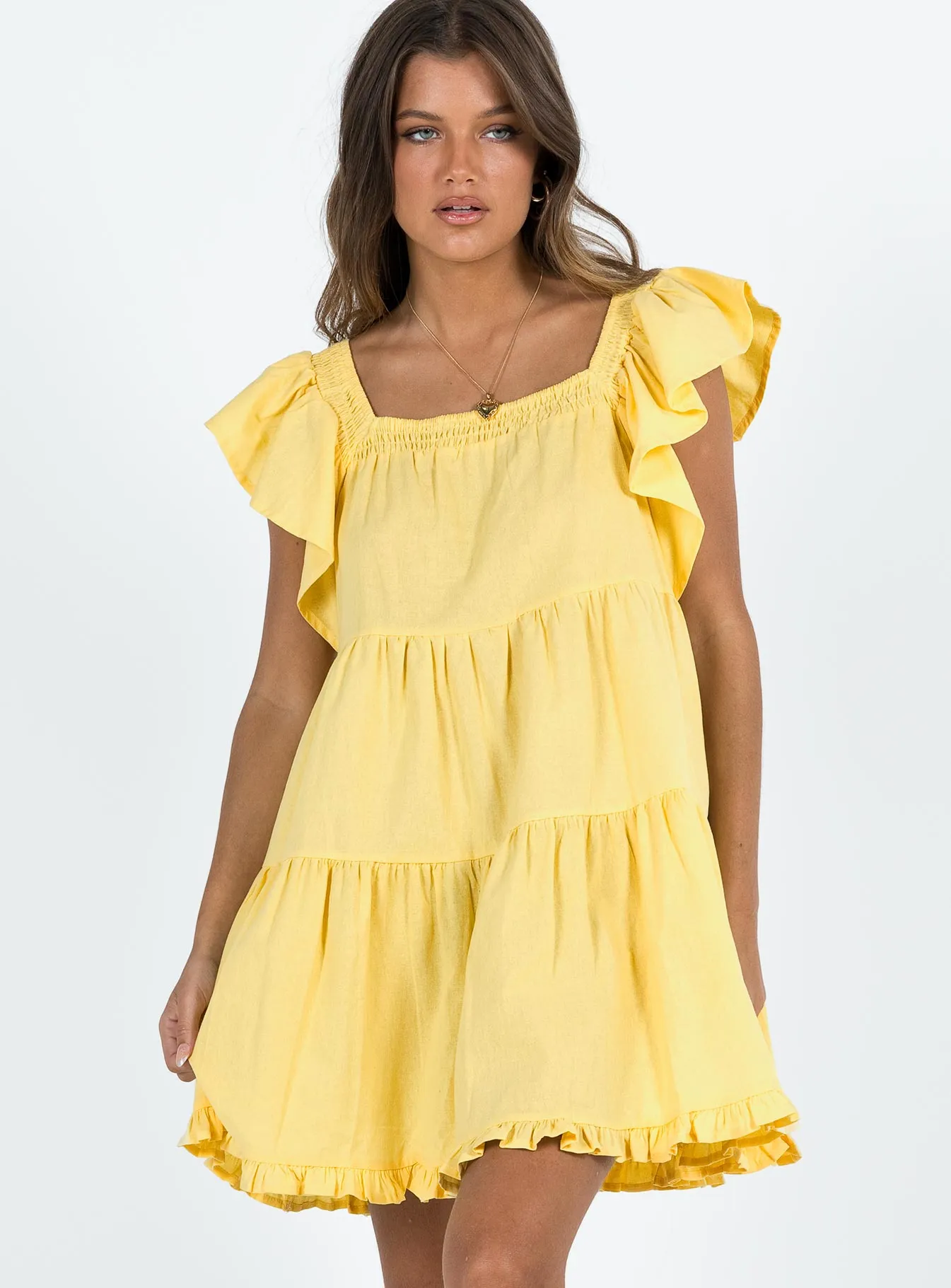 Delicate Details Jayson Mini Dress Yellow