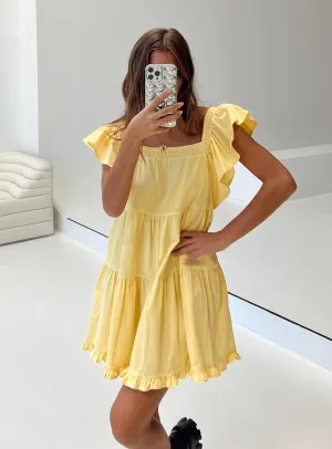 Jayson Mini Dress Yellow Satin Glow