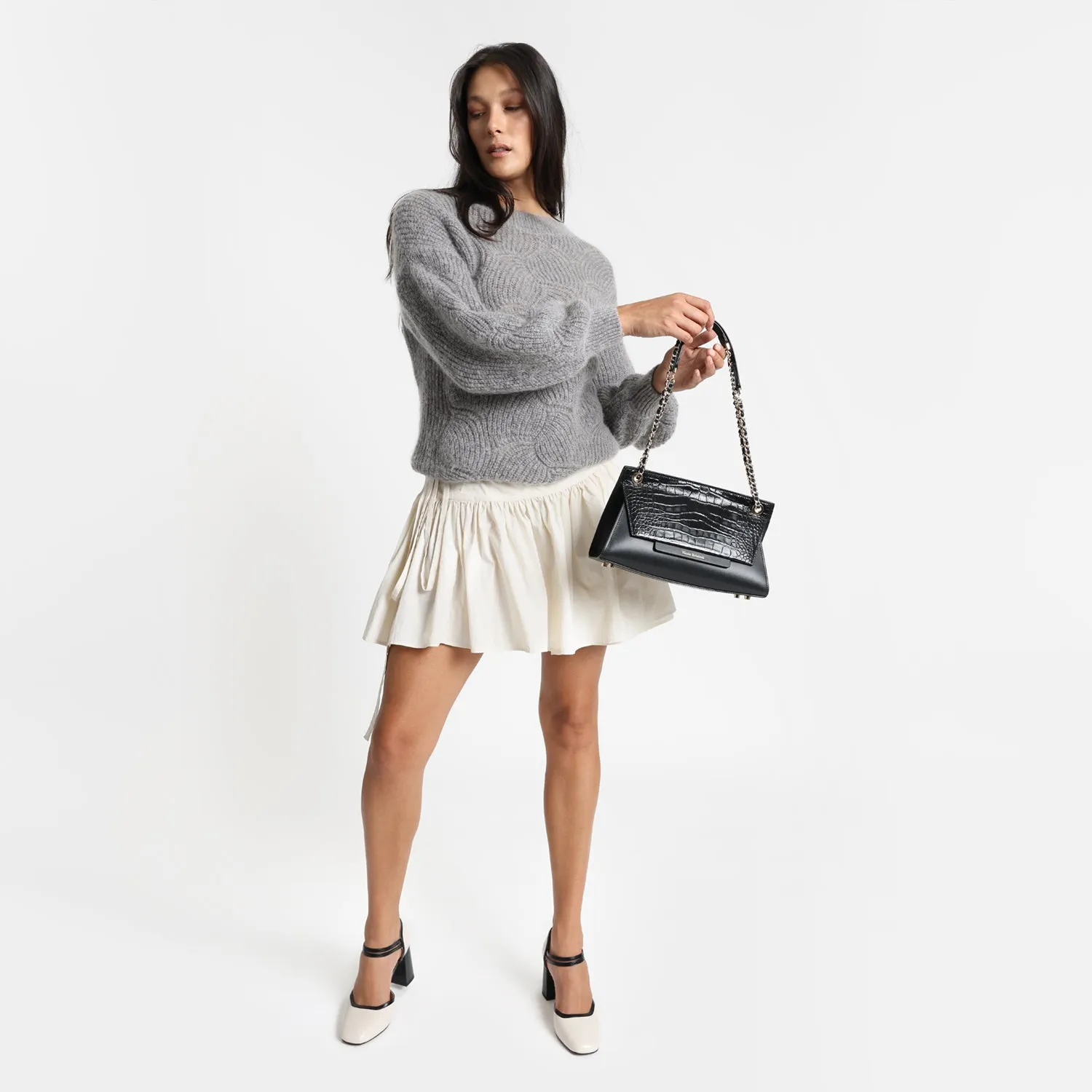 Understated Chic Soft Cushion Heels Jelico Heel | Black/ivory leather