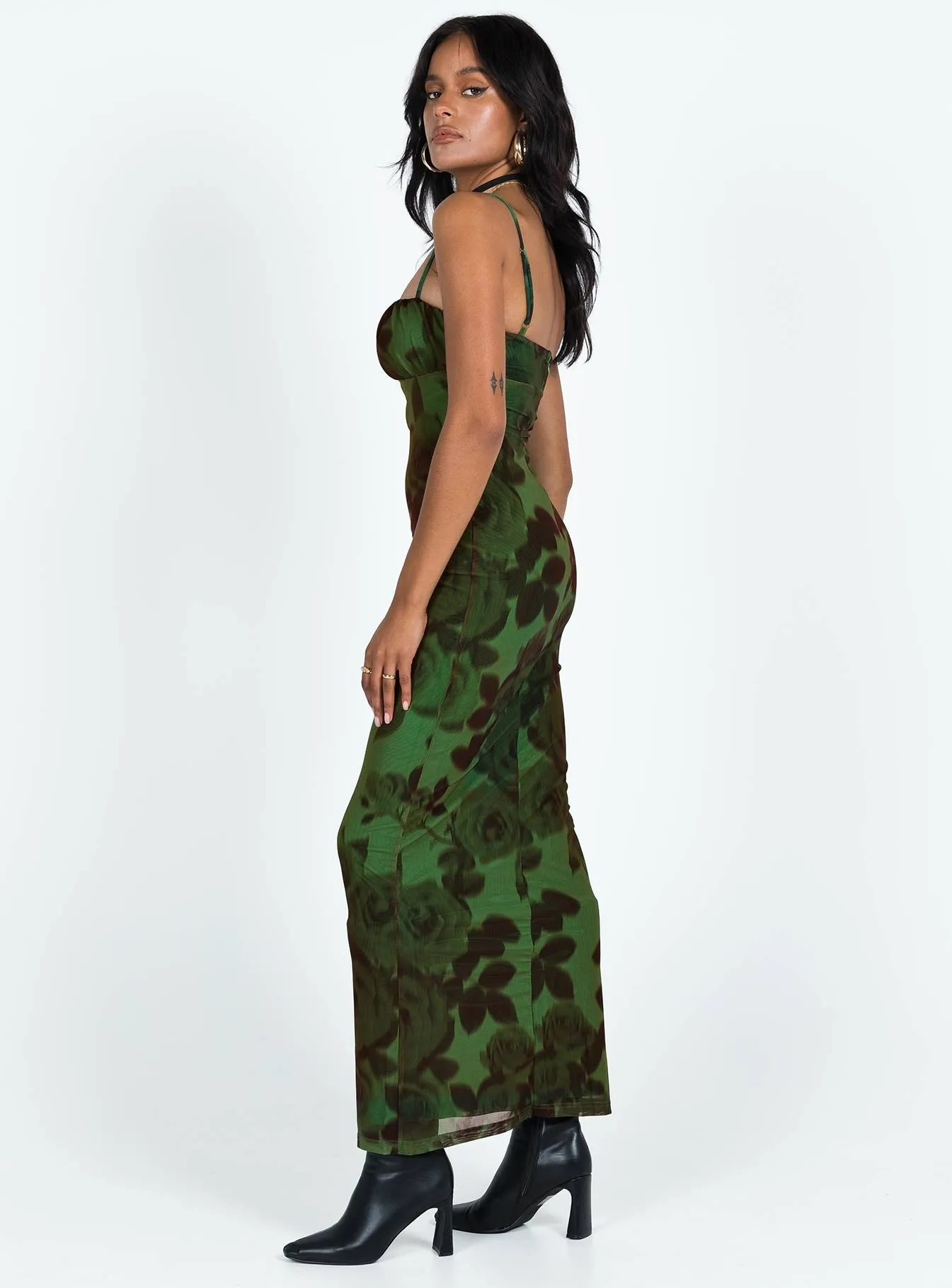 JGR & STN Thorne Maxi Dress Green Tailored Fit Harmonious Layers