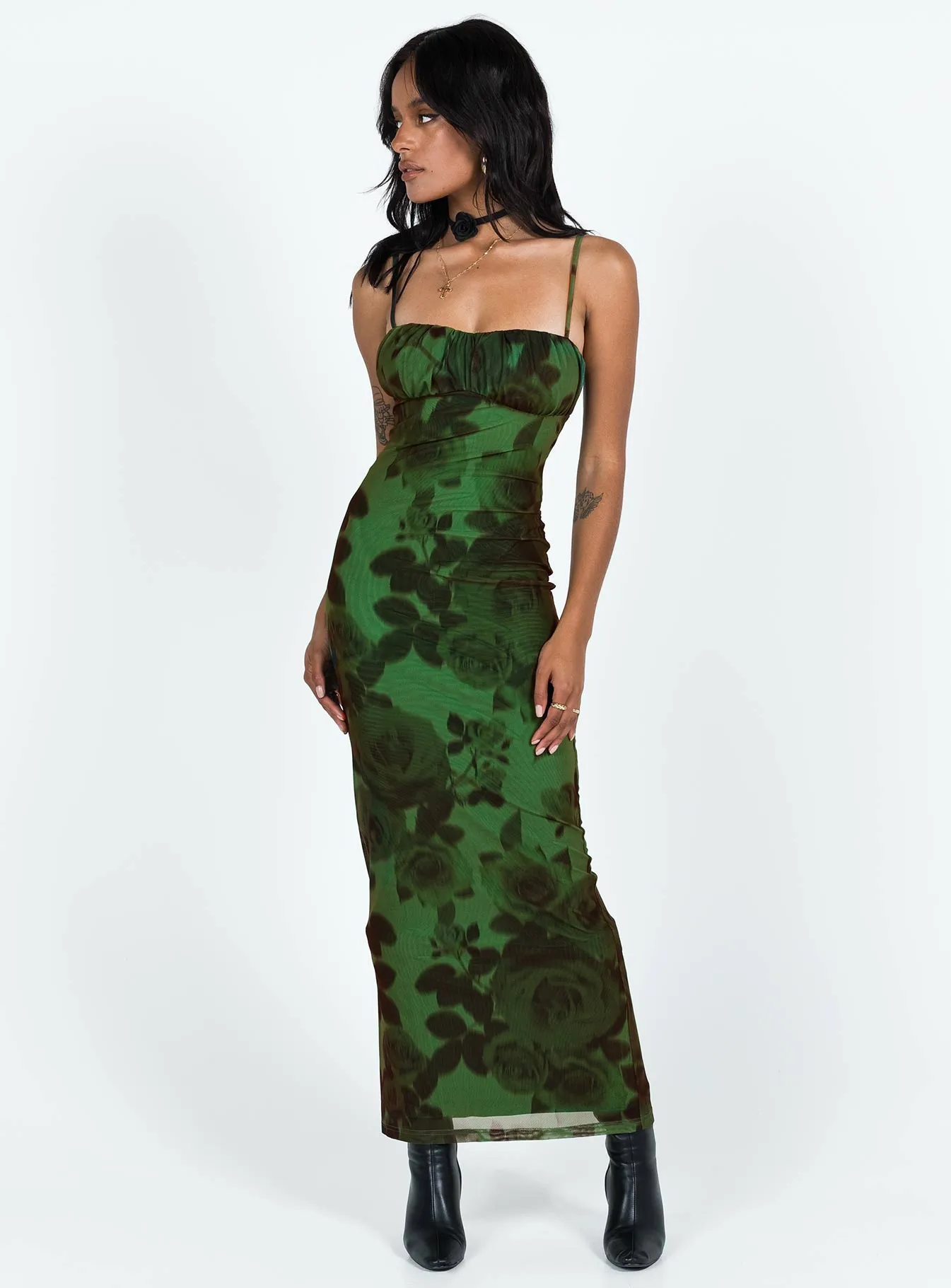 JGR & STN Thorne Maxi Dress Green Chilly Day Wear