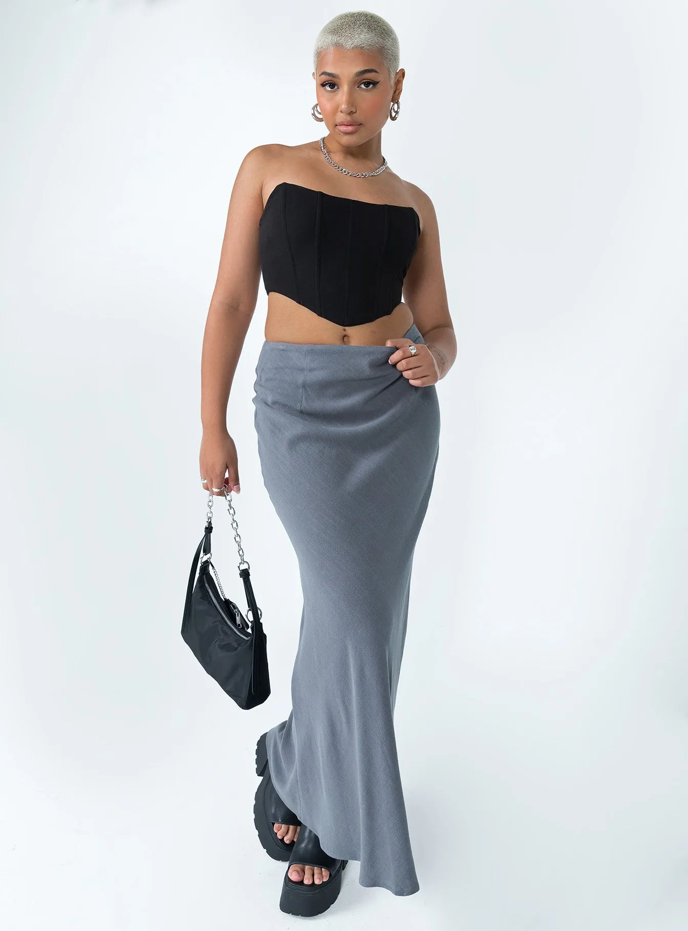Street Style Jodie Maxi Skirt Grey