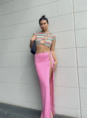 Urban Style Jorde Knit Midi Skirt Pink