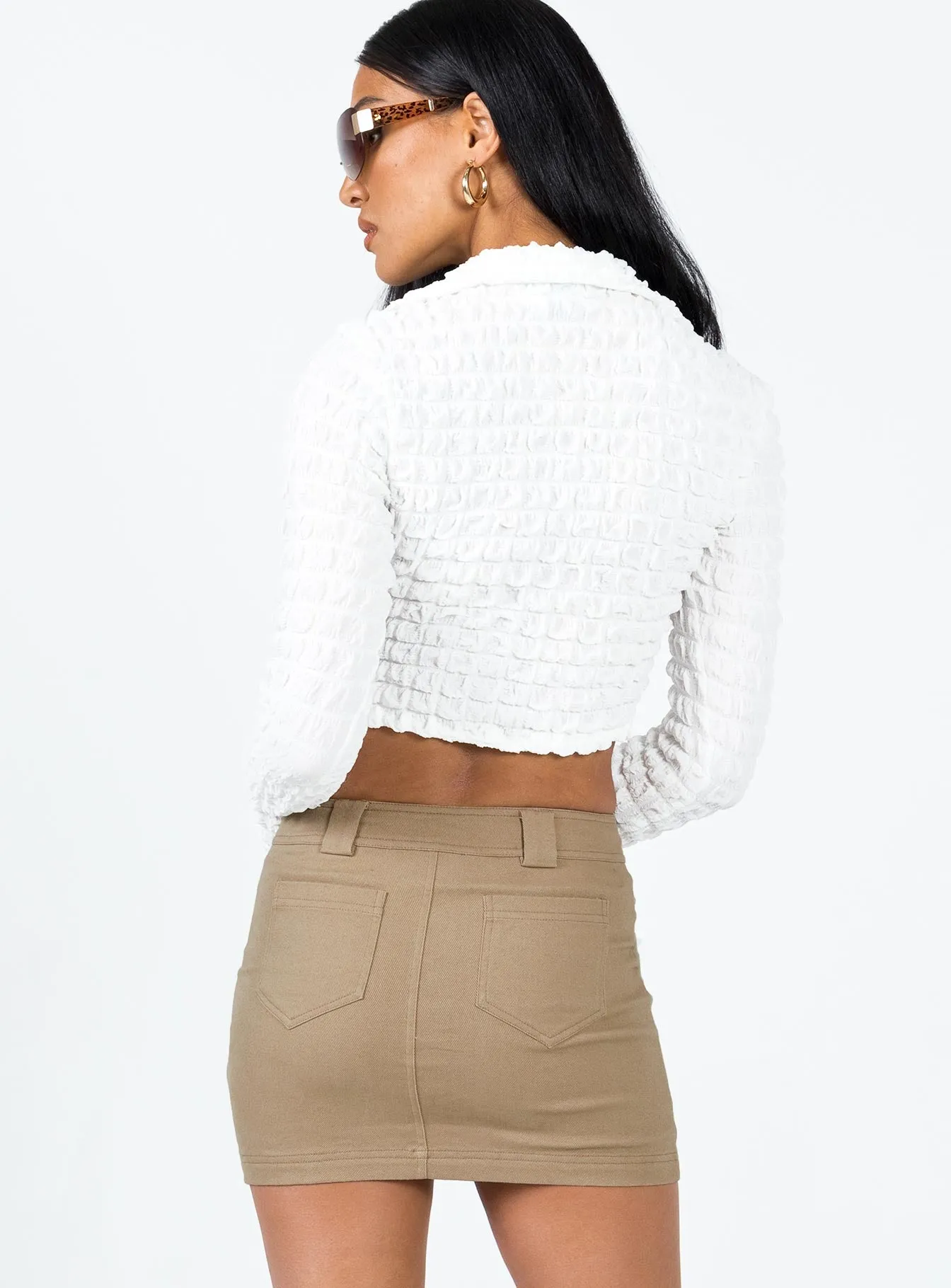 Mid Length Josephine Mini Skirt Beige