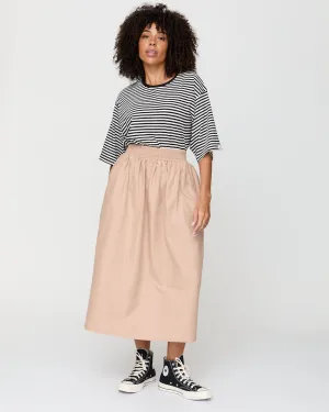 Joyce Beige Midi Skirt Modern Tones Leg Elongating