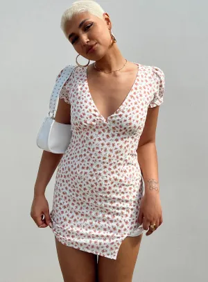 Soft Tone Kacey Mini Dress White Floral