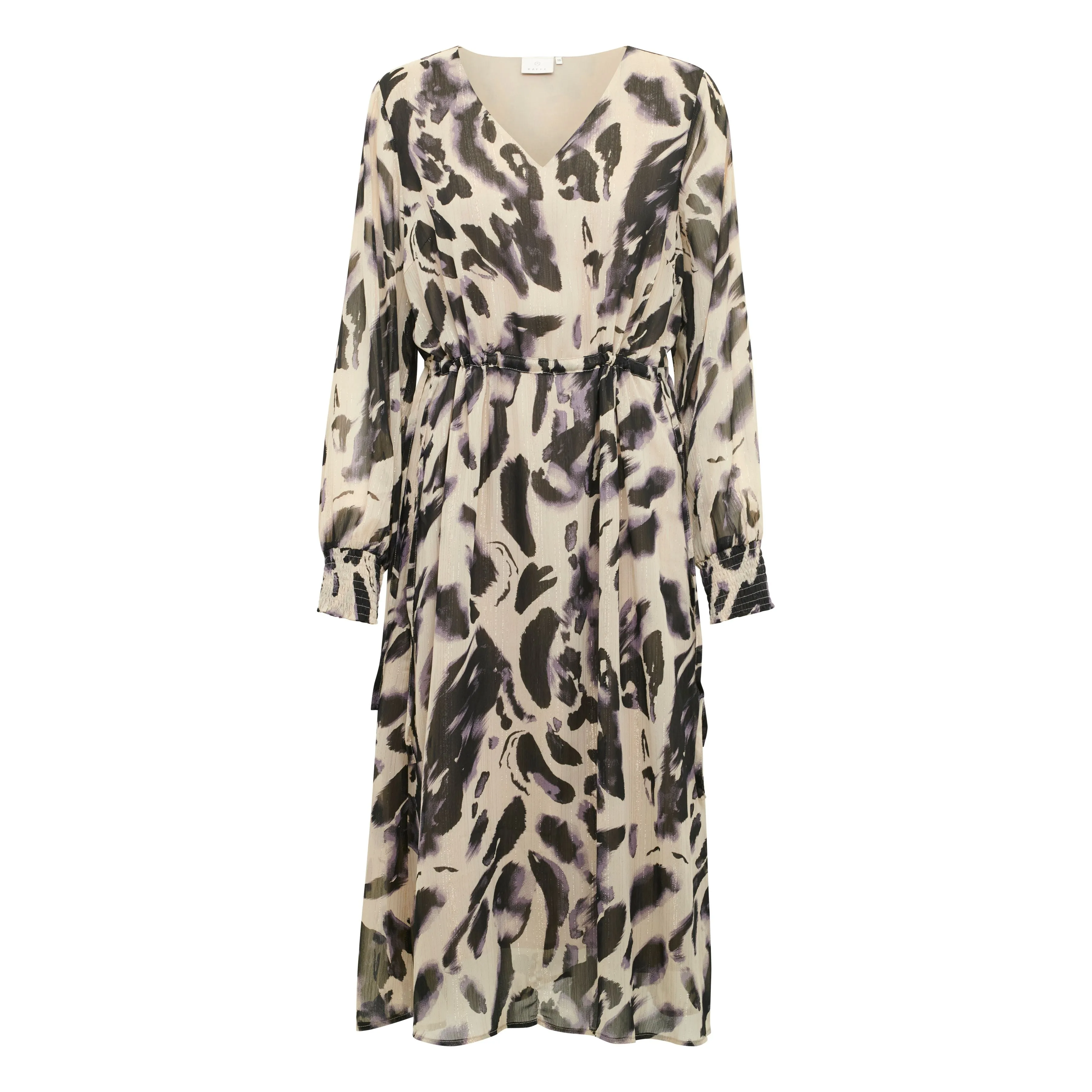 Lightweight Layer Kaffe Womens Fina Dress Black/Feather Grey Leopard