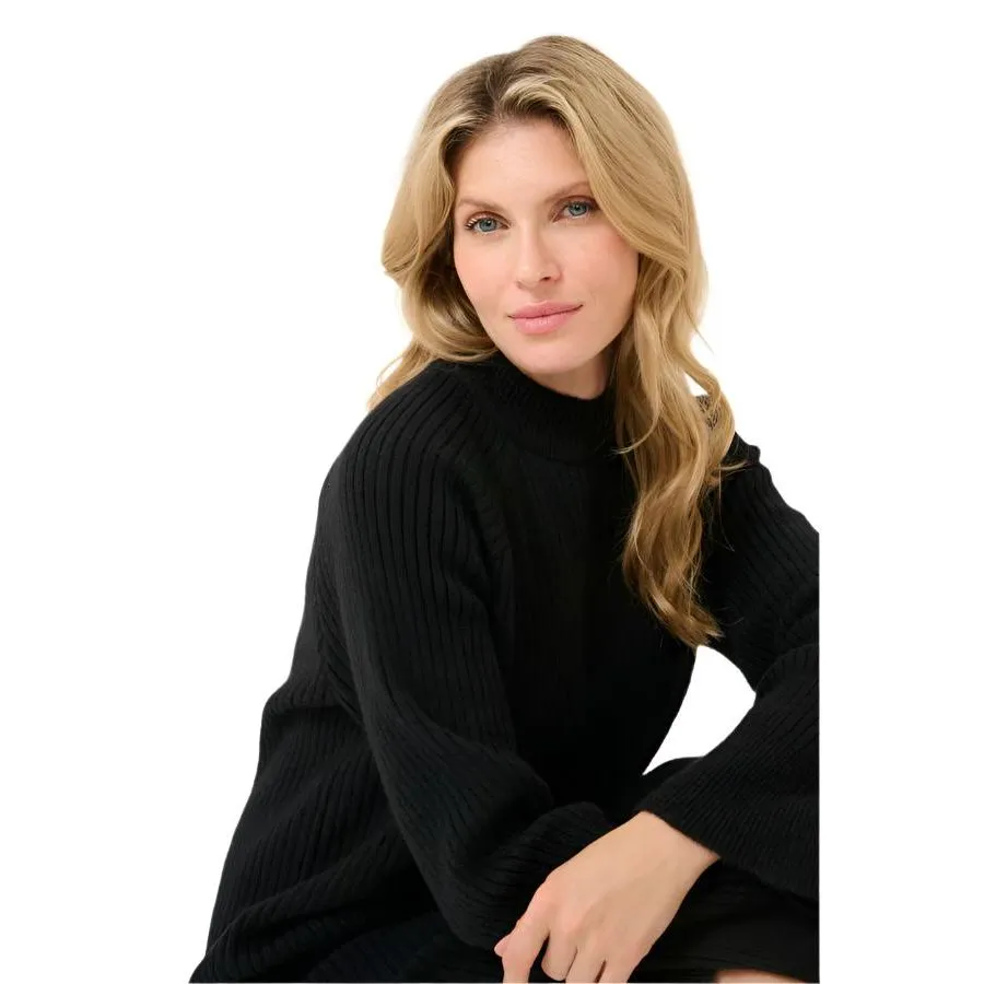 product stud toughness Kaffe Womens Rinya Knit Dress Black Deep