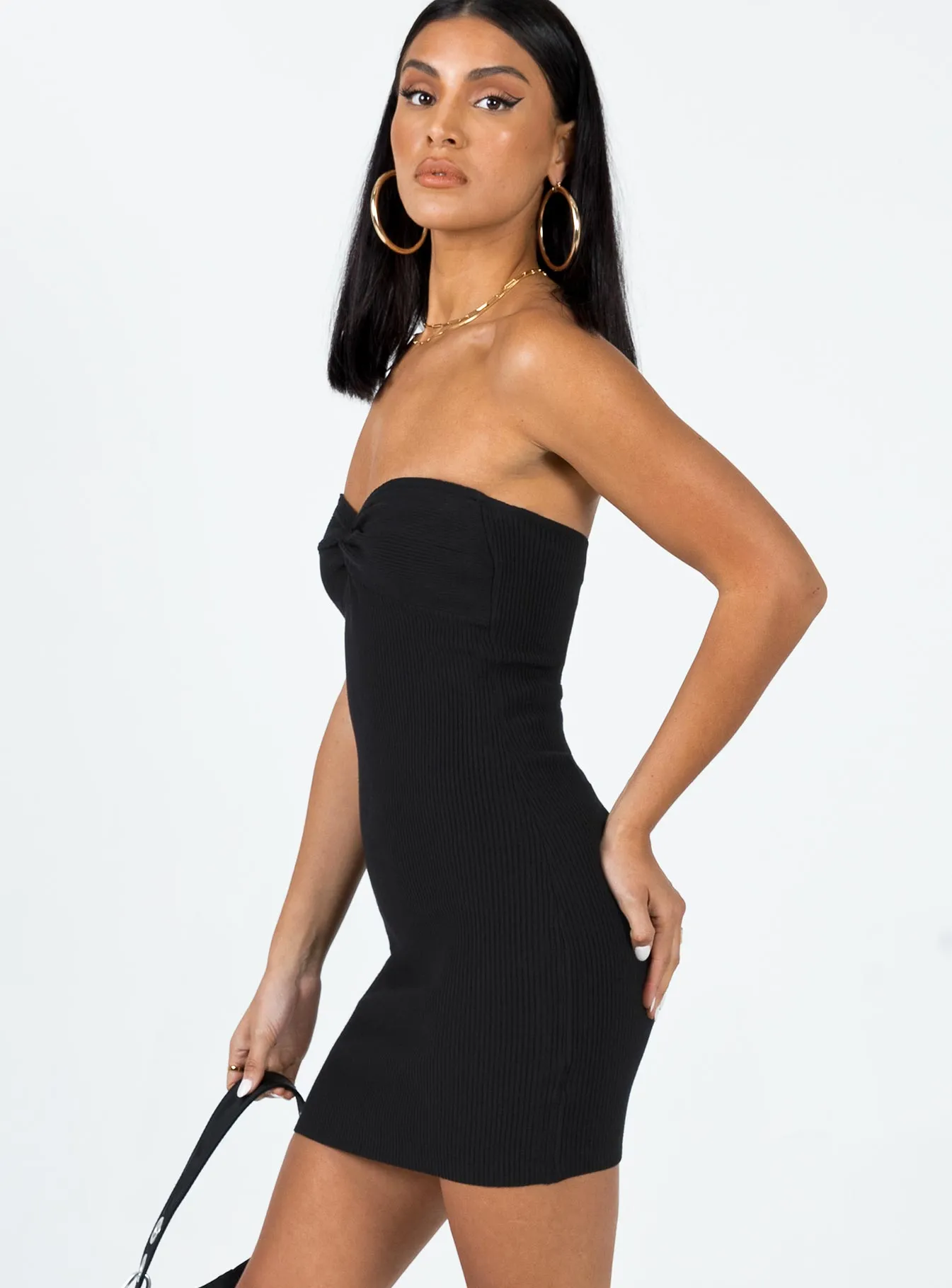 Kallister Mini Dress Black Flawless Waistband Shade Glow