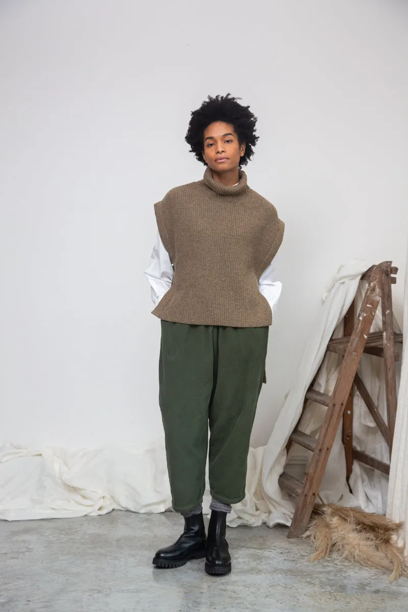 Kanon Recycled Wool Knitted Vest in Taupe Marl Harbor Style