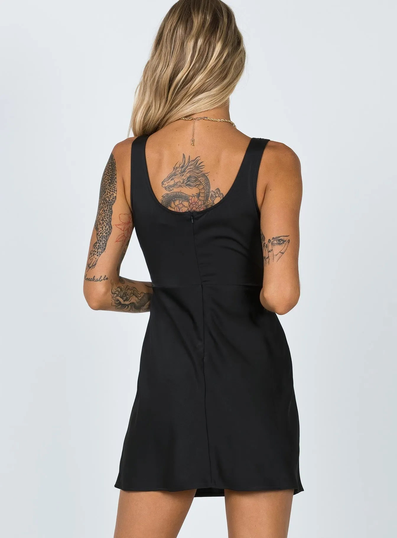 Karter Mini Dress Black Comfort Layer Wear Adjustable Straps