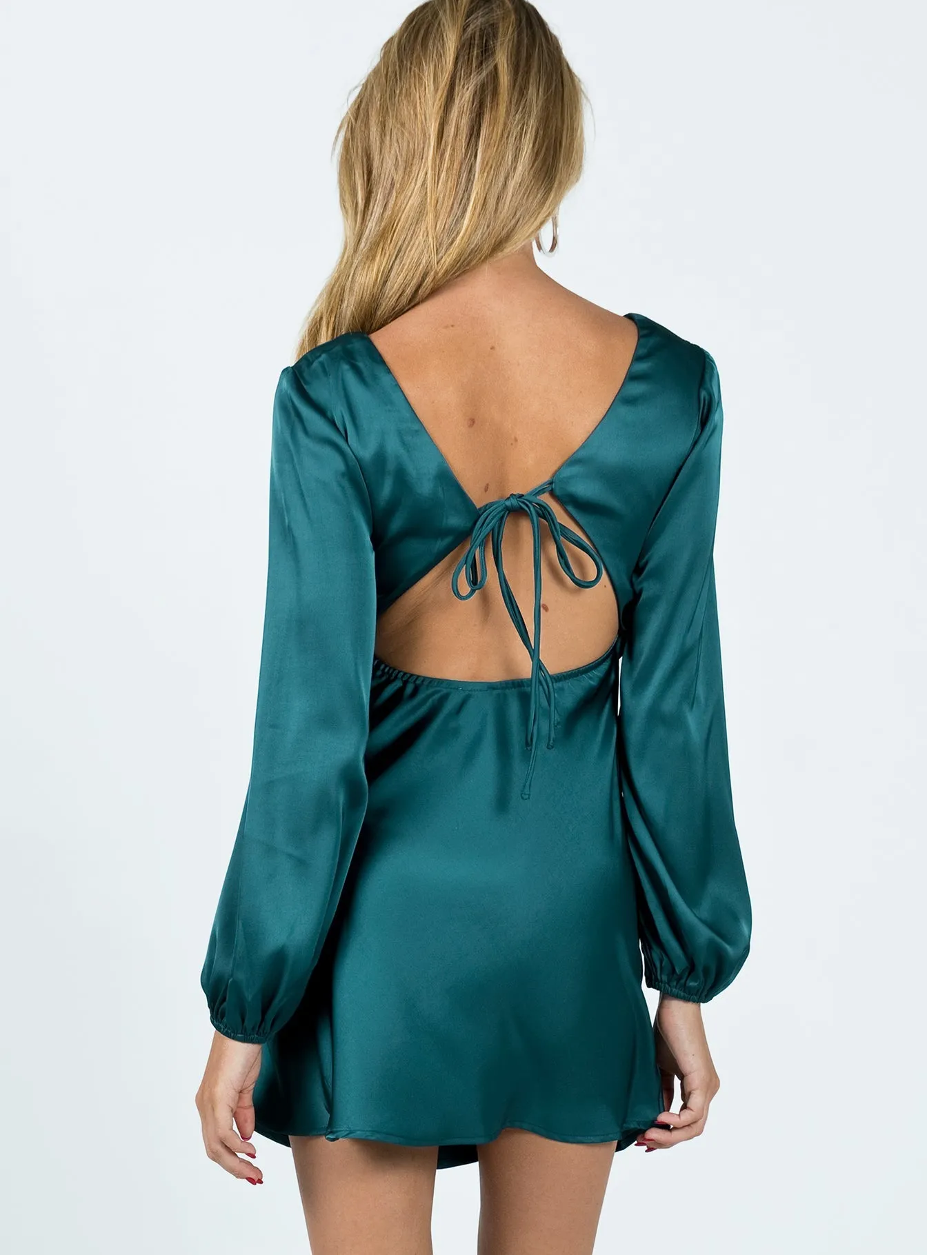 Kayce Long Sleeve Mini Dress Navy Light Silhouette