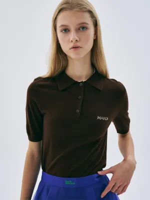 Travel Trend Look KNIT SLIMFIT SHIRT PIQUET_BROWN