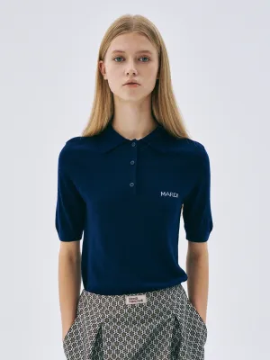 Casual Fashion KNIT SLIMFIT SHIRT PIQUET_NAVY