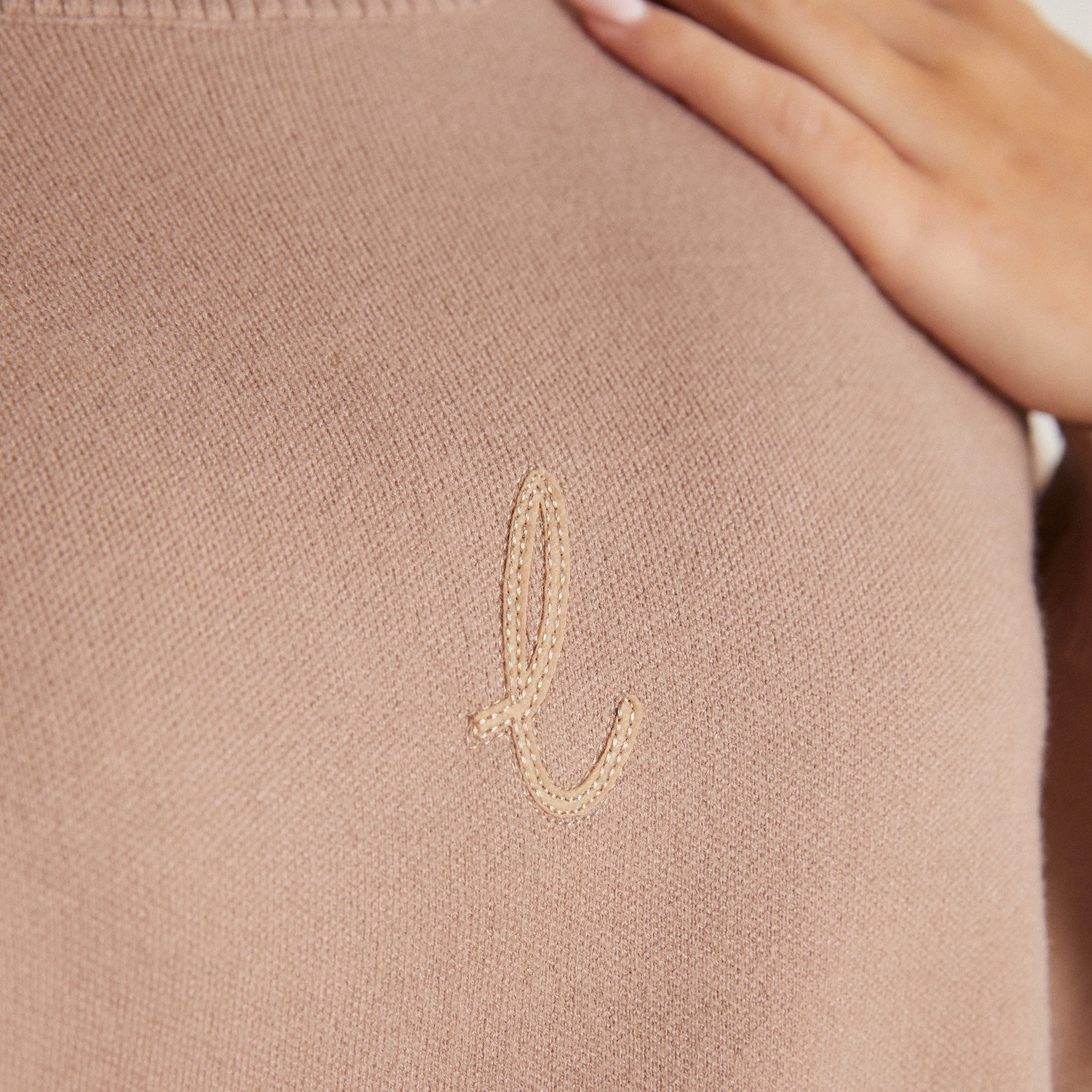 Sporty Comfort Comfy Comfort Knitted Crew Neck Jumper - Mink