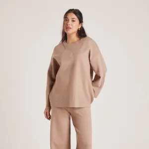 Knitted Crew Neck Jumper - Mink product family bonding