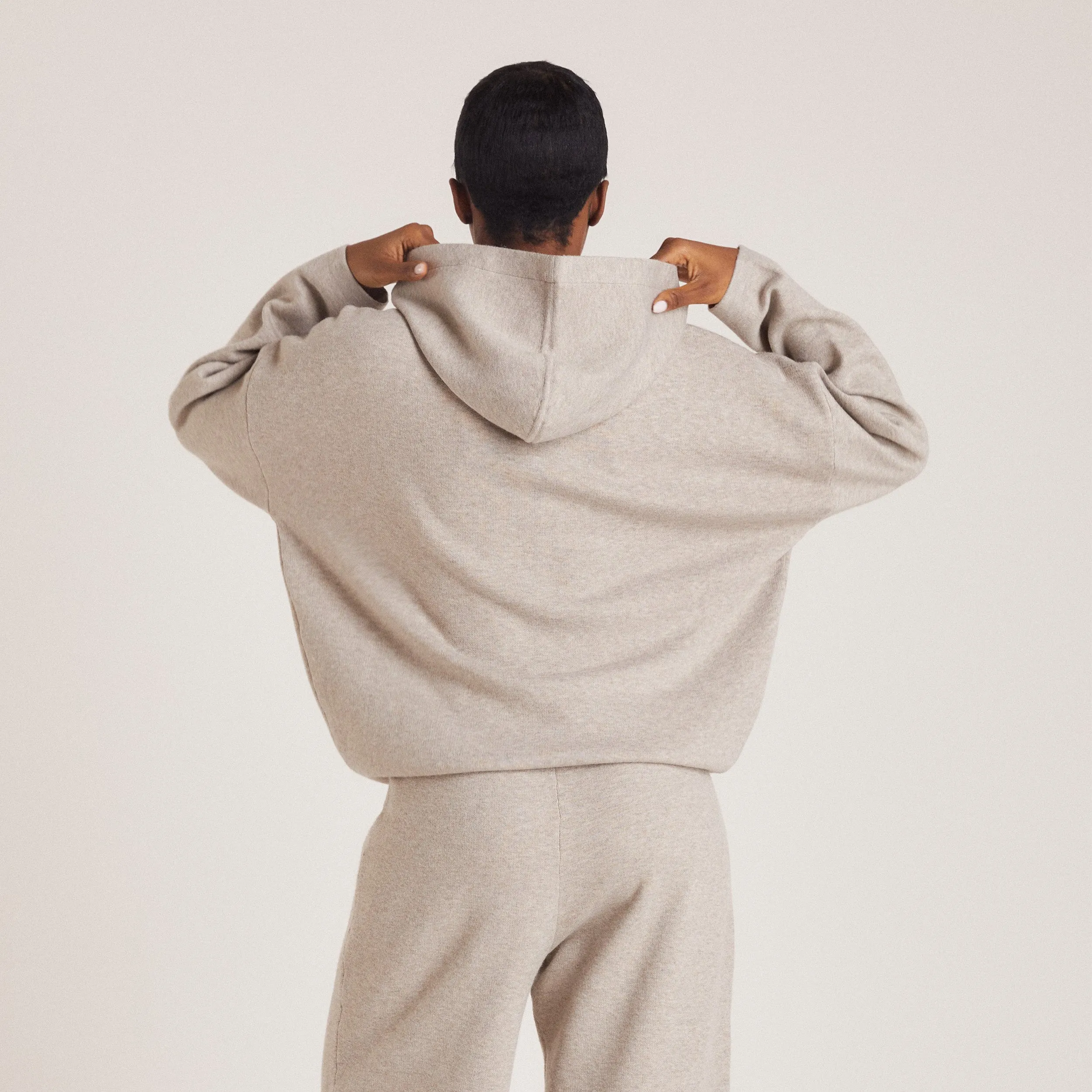 Knitted Lounge Hoodie - Taupe Marl Cozy Style