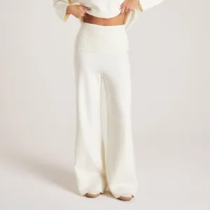Knitted Pants - Creme WaterproofTechnology Curved Waistline