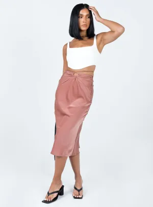 Clean Cut Seylena Midi Skirt Brown