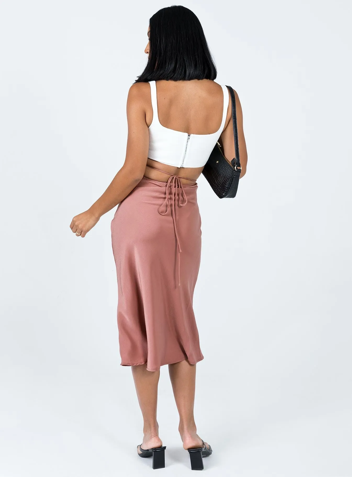 Seylena Midi Skirt Brown Soft Motion