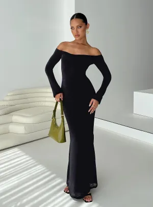 Mood Look Midi-Length Korey Off The Shoulder Maxi Dress Black