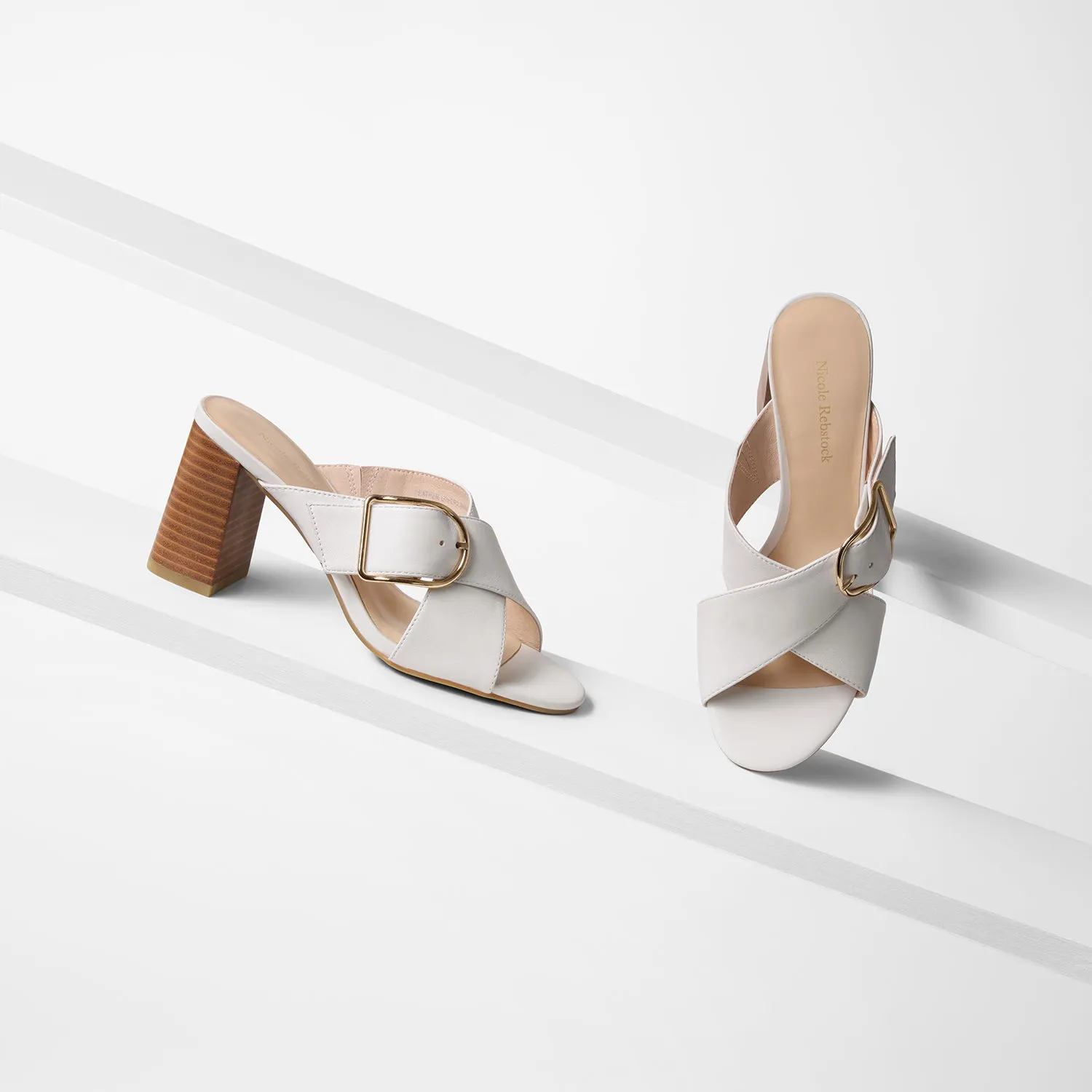 Trendy Sandals Comfortable Heel Kylie Sandal Heel | Off-White Leather