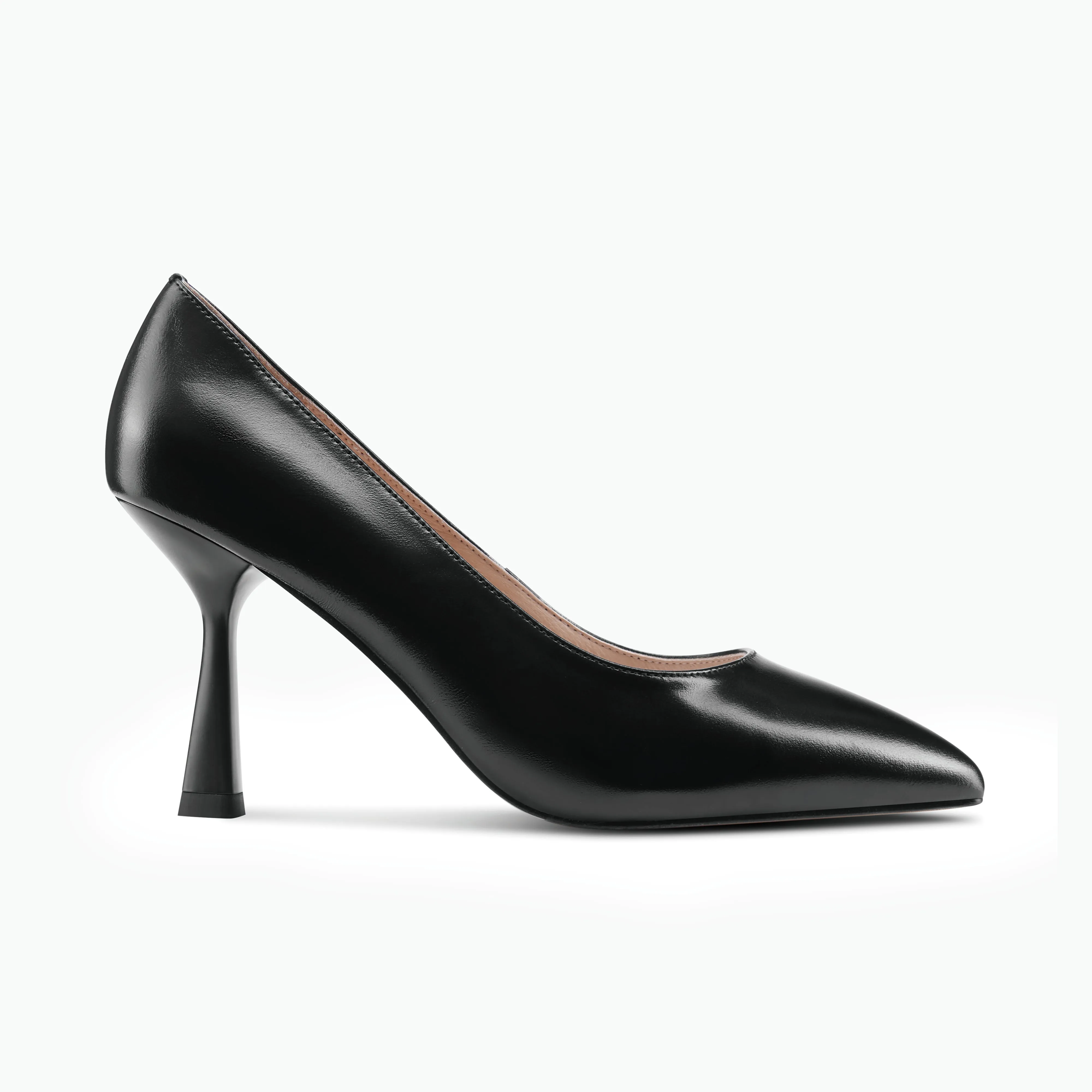 Lisbon Heel | Black oiled leather Vegan Wedding Heels All-day Comfort