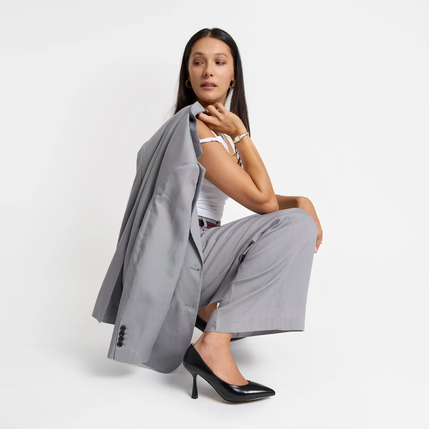 Retro Sandals Formal Event Heels Lisbon Heel | Black oiled leather