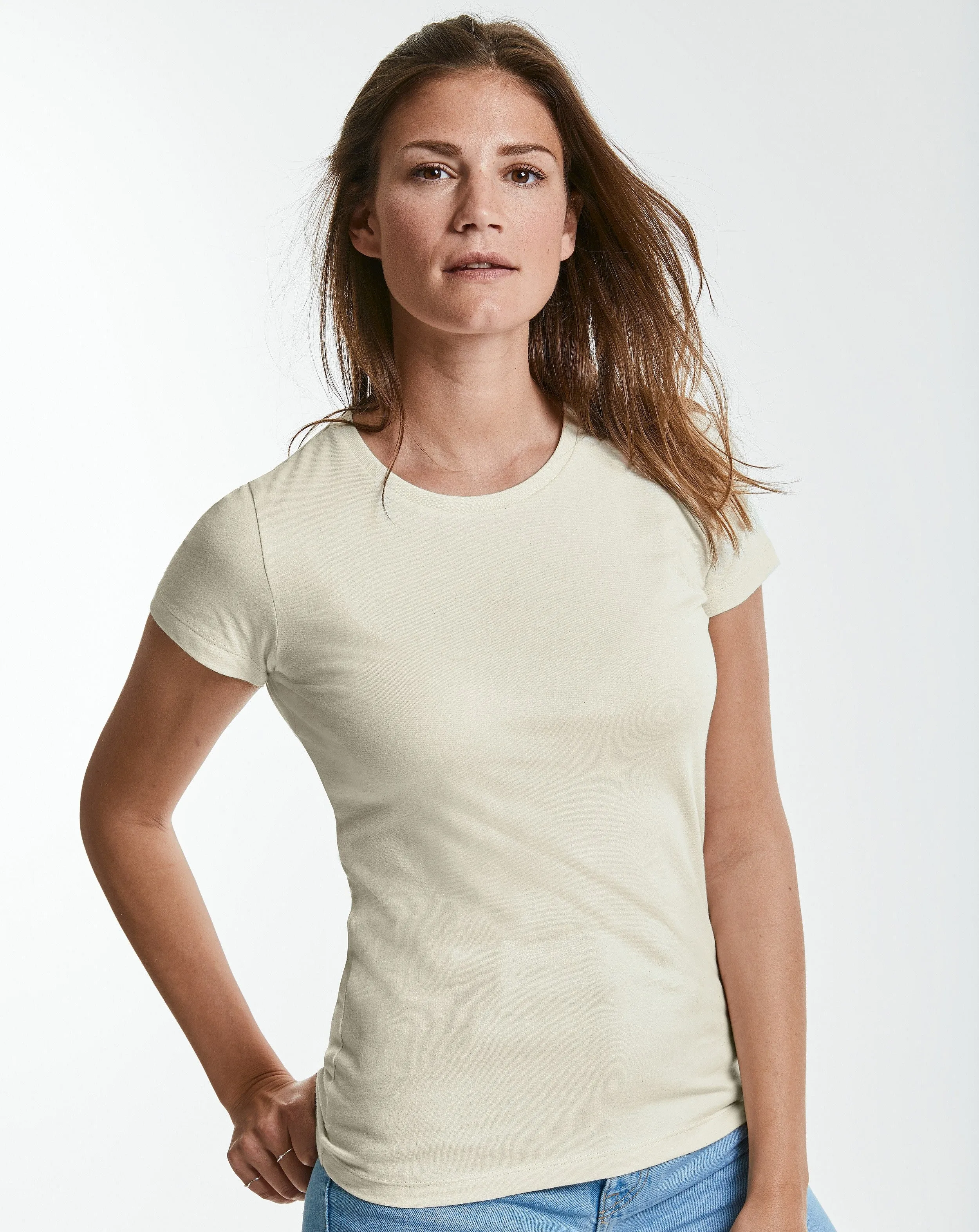 Flexible Weave Comfortable Look Ladies Authentic Pure Organic Tee | BLACK